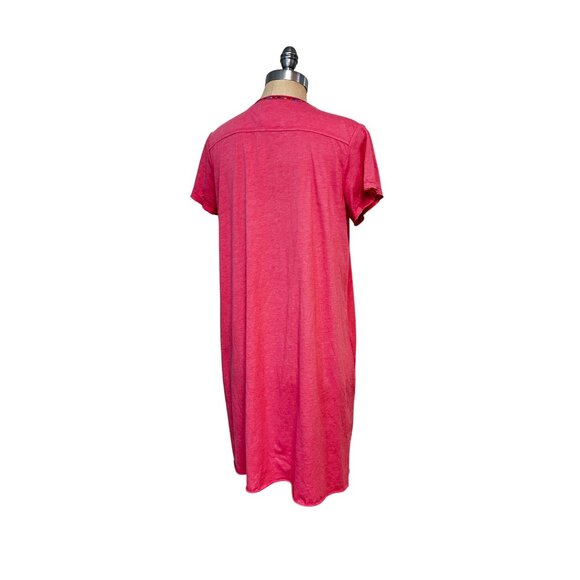 Johnny Was Pink Embroidered Tunic Dress Short Sleeves Boho Style Medium - Picture 3 of 5